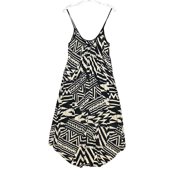 La Vi Sam Lavi Dress Midi Flowy Hi Low Black White Tribal Geometric Boho Sz XS - Picture 3 of 7